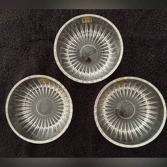Val St. Lambert ‘Balmoral’ pattern Crystal Fruit Dessert Bowls, 5 3/4” diameter - Picture 3 of 9
